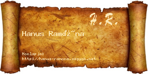 Hanus Ramóna névjegykártya